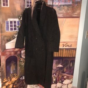 Grey Long Button up Peacoat